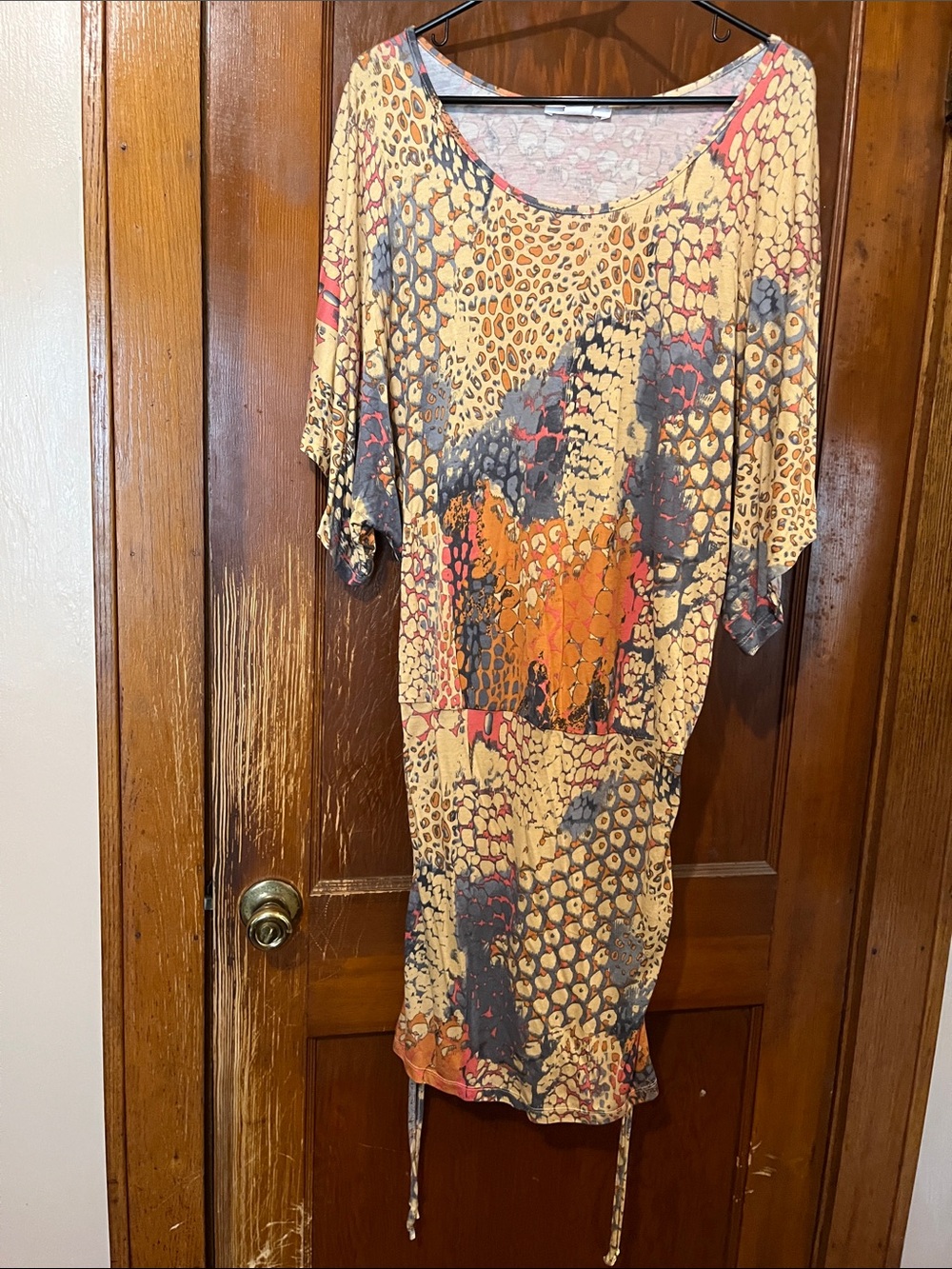 VENUS Multicolor Animal Print Midi Dress - Yellow, Orange, Gray